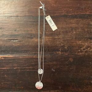 Kenneth Cole layered silvertone disc necklace